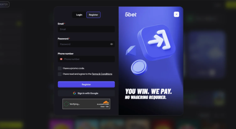 5Bet Casino Sign Up