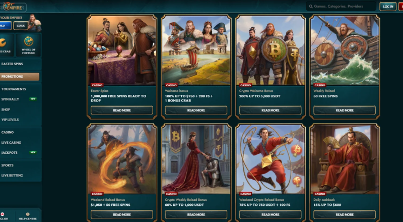 MyEmpire Casino Promotions