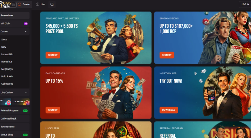 Hollywin Casino Bonuses