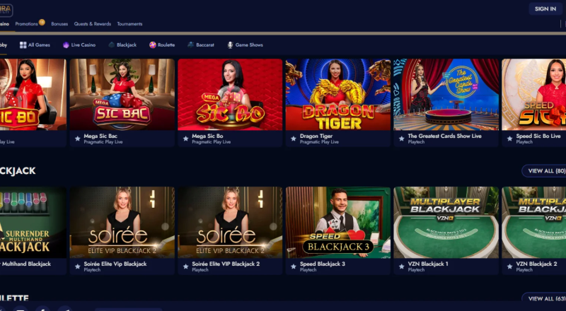 Gravira Casino Live Games