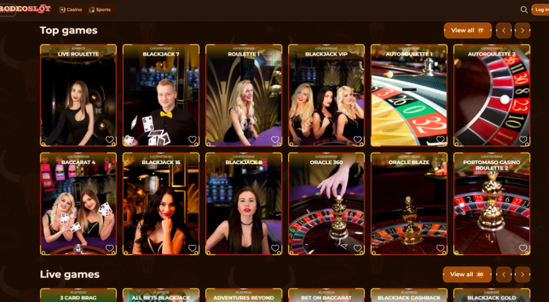 RodeoSlot Casino Live Games