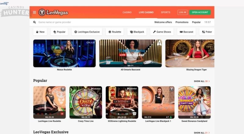 LeoVegas Ontario Live Casino