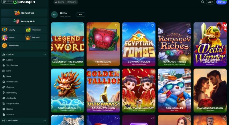 Savaspin Casino games