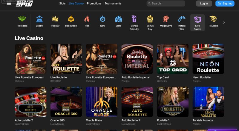 Need for Spin Live Casino