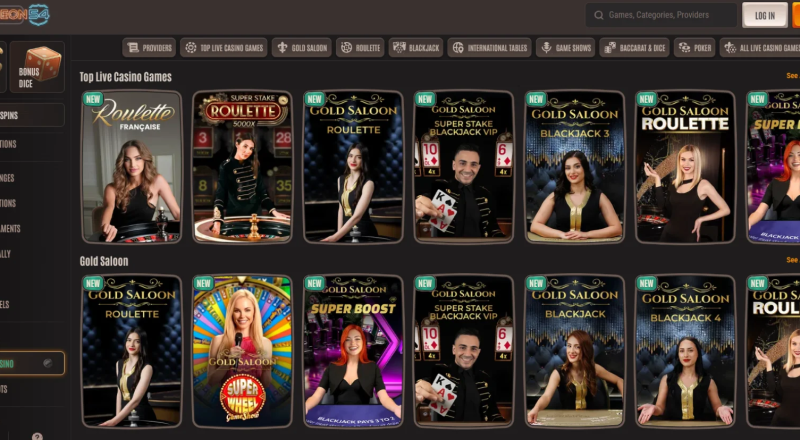 Neon54 Casino Live Games