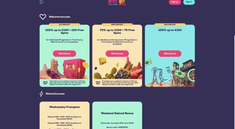 Wild Fortune Casino Bonuses