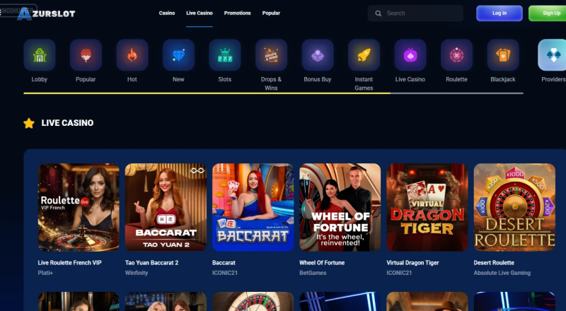 AzurSlot Casino Live Games