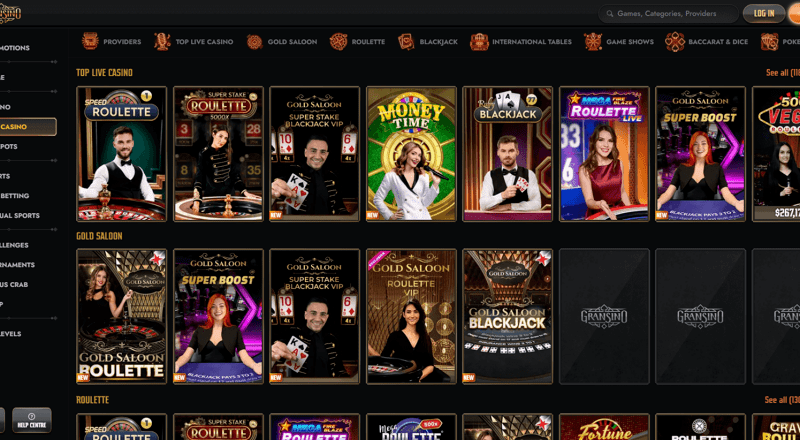 Gransino Casino Live Games