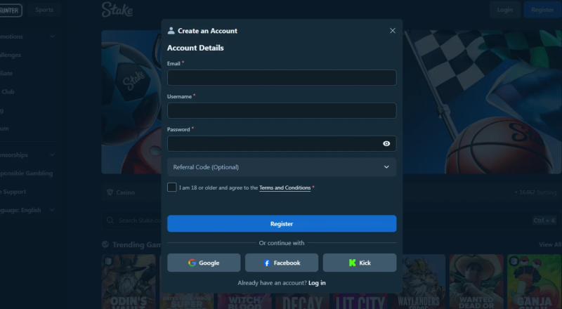 Stake Casino Sign Up
