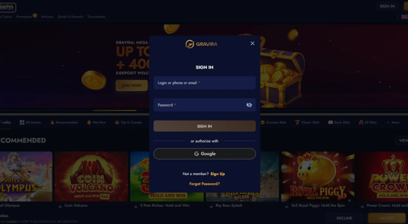 Gravira Casino Sign Up