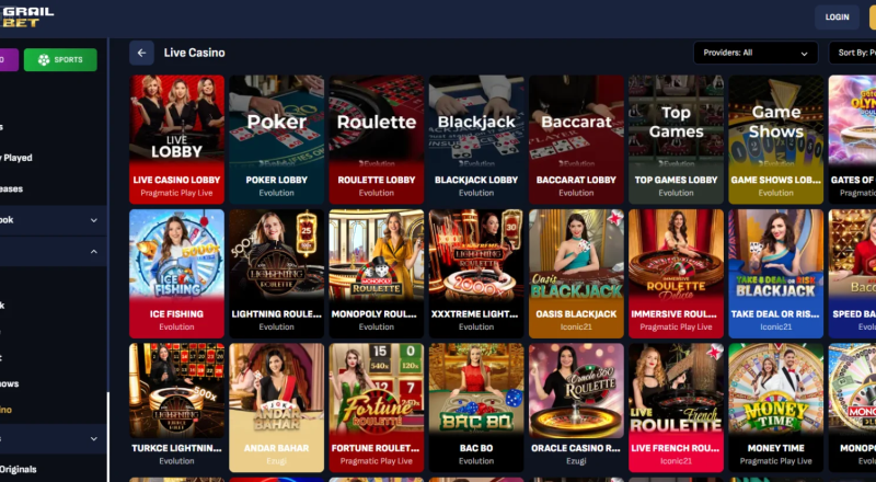 Grailbet Casino Live Games