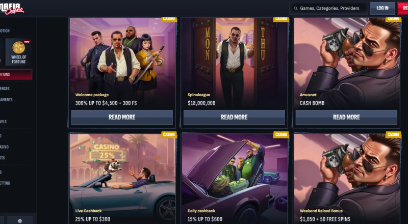 Mafia Casino Bonuses
