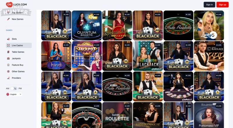 OnLuck Casino Live Dealer Games