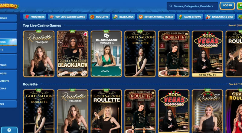 Pandido Casino Live Games