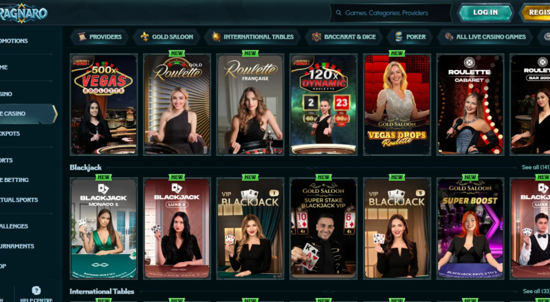 Ragnaro Casino Live Games
