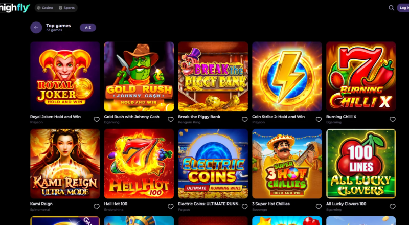 HighFlyBet Casino Games
