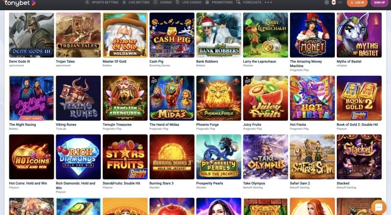 TonyBet Casino Games