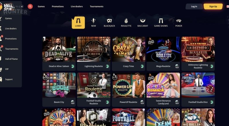HellSpin Casino Live Dealer Games