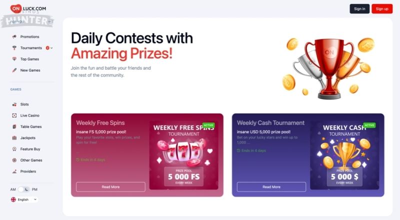 OnLuck Casino Tournaments