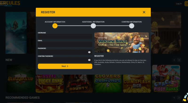 Hercules Casino Sign Up