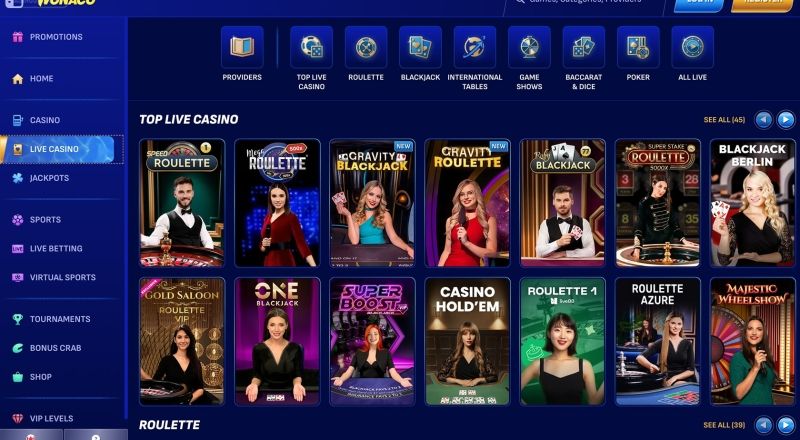 Wonaco Casino Live