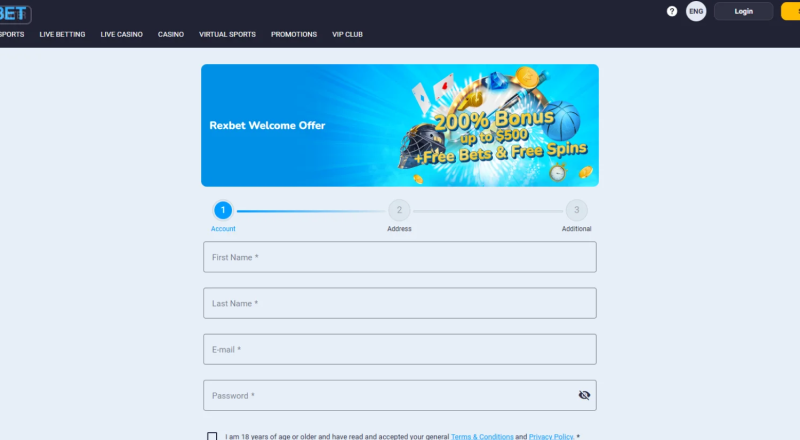 Rexbet Casino Sign Up
