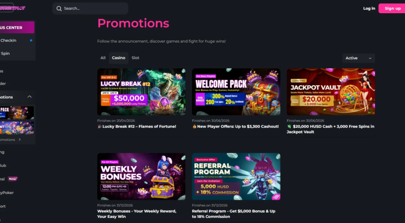 HunnyPlay Casino Bonuses