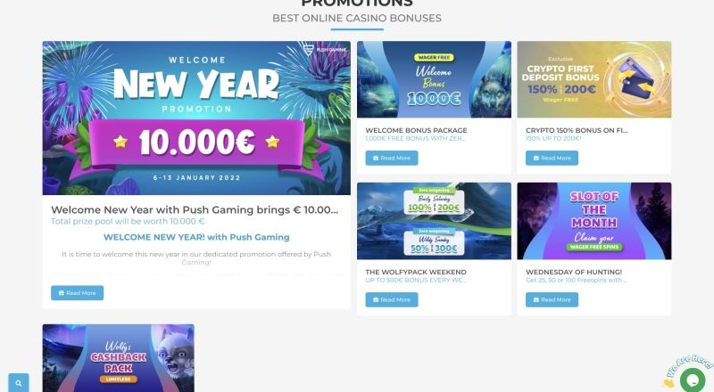 Wolfy Casino Bonuses