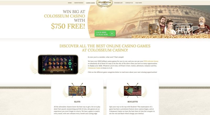 Colosseum Casino Bonuses