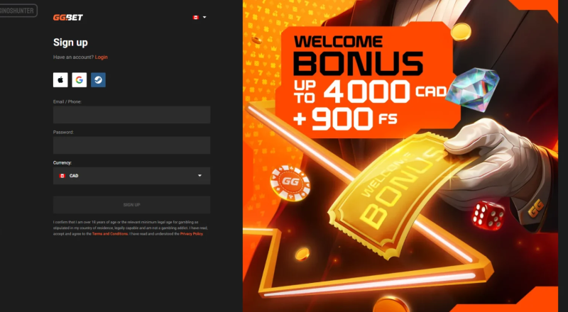 GGBET Casino Sign Up