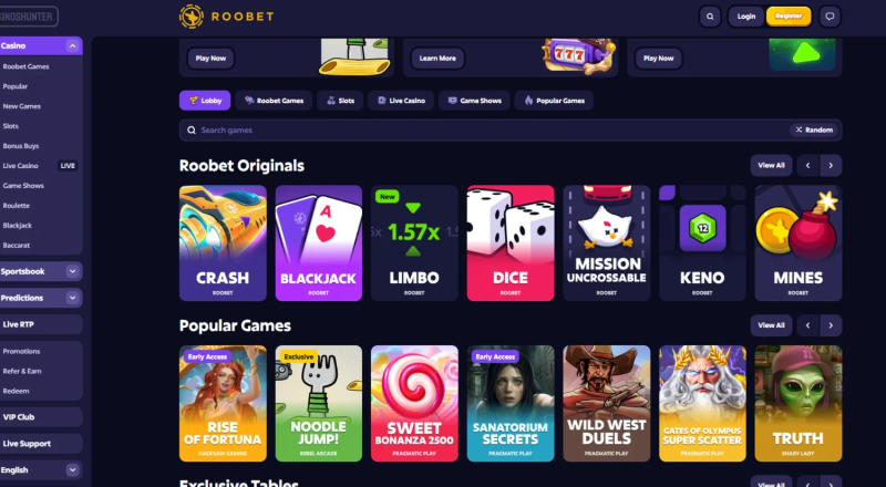 Roobet Casino Games