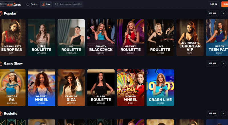 Slotlords Casino Live Games