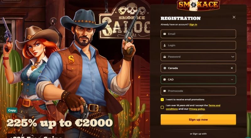 SmokeAce Casino Sign Up
