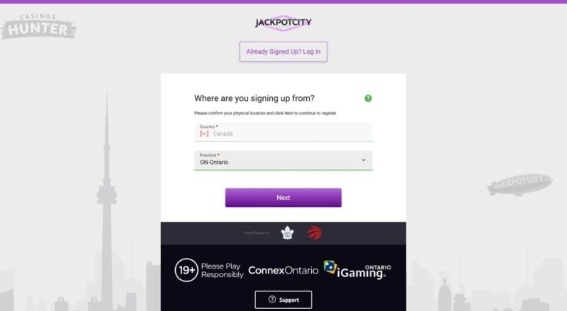 JackpotCity Ontario Casino Login