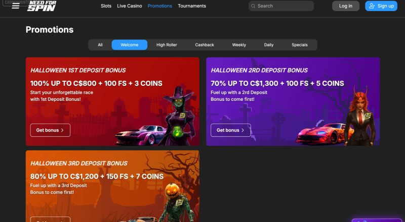 Need for Spin Casino Bonuses