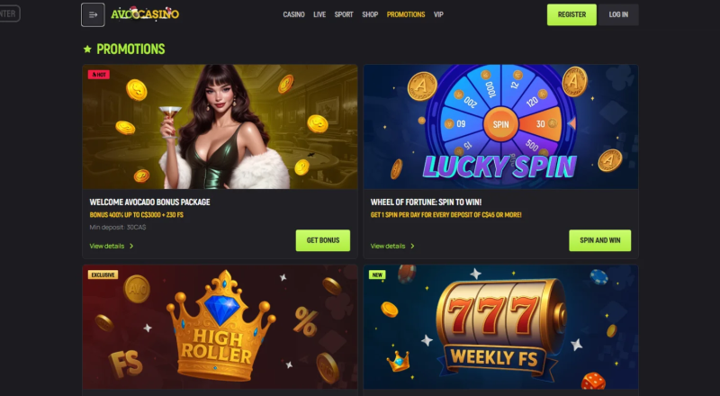 Avocasino Casino Bonuses