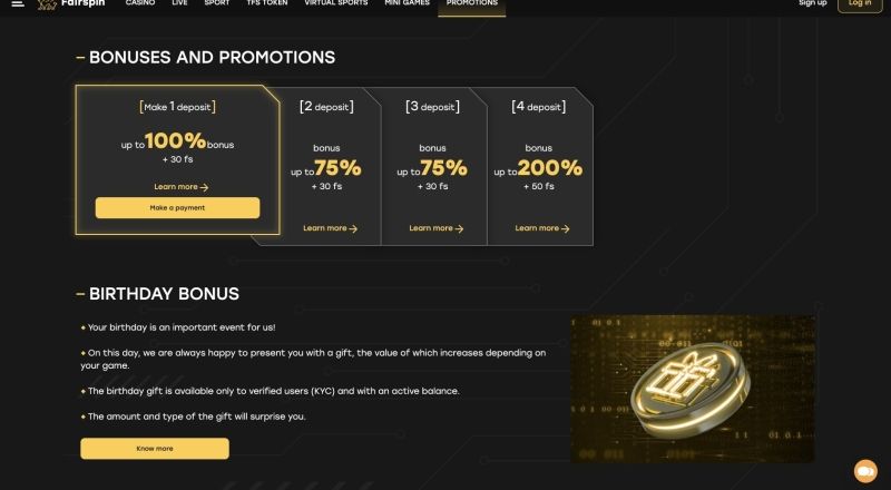 Fairspin Casino Bonuses