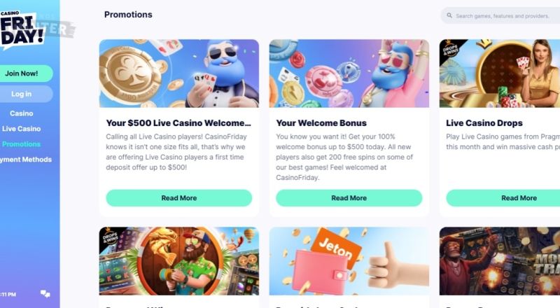 Casino Friday Bonuses