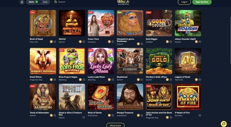 Winz.io Casino Games