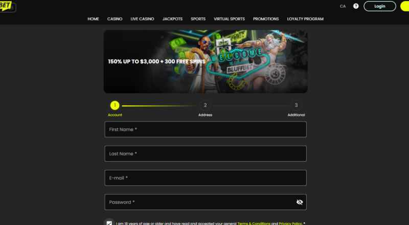 Bluffbet Casino Sign Up
