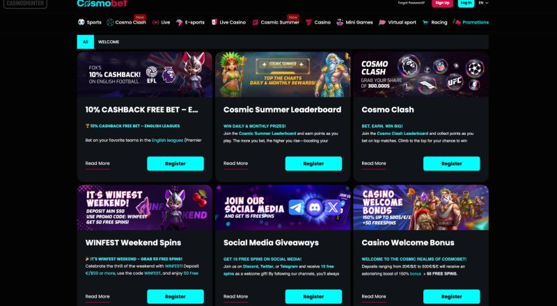 Cosmobet Casino Bonuses