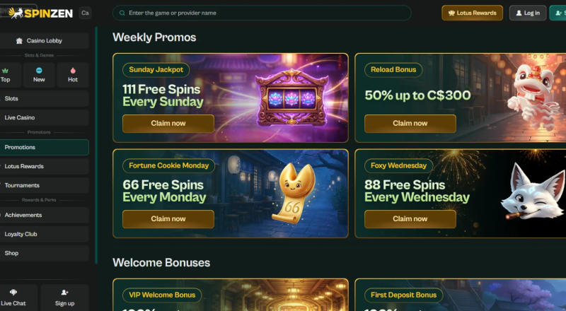 Spinzen Casino Bonuses