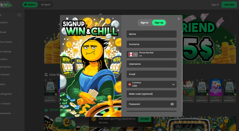 Pickwin Casino Sign Up