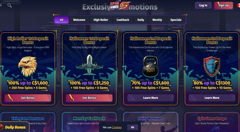 Spin Lander Casino Bonuses