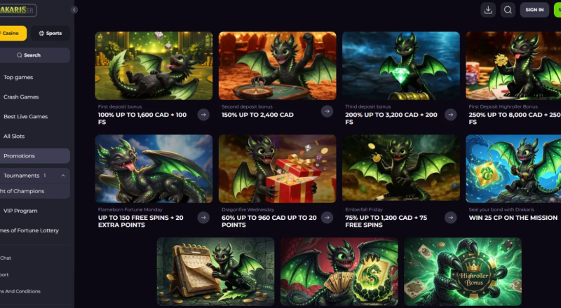 Drakaris Casino Bonuses