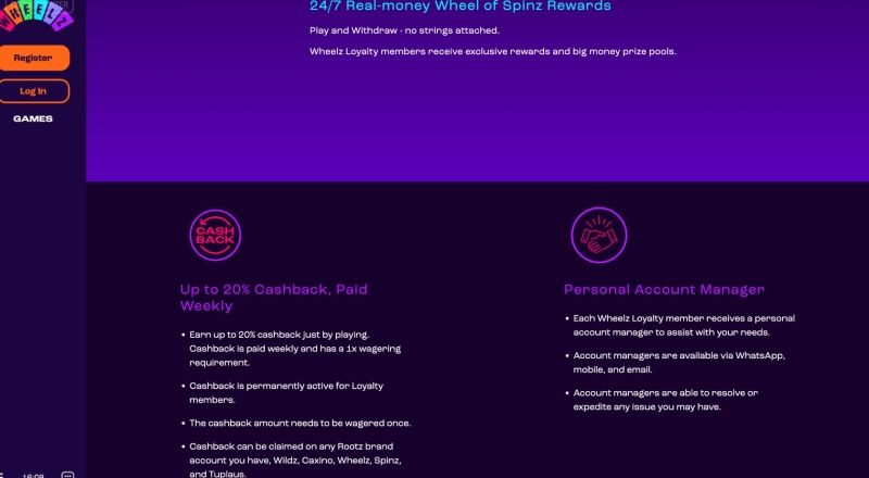 Wheelz Casino Bonuses