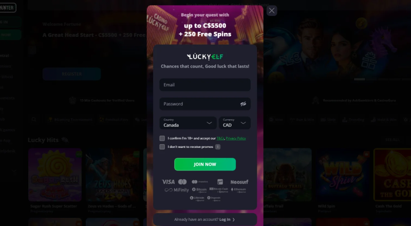 Lucky Elf Casino Sign Up