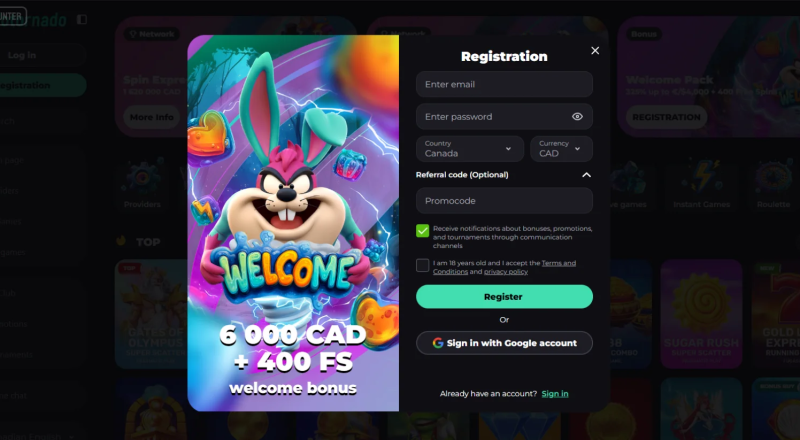 Slotornado Casino Sign Up