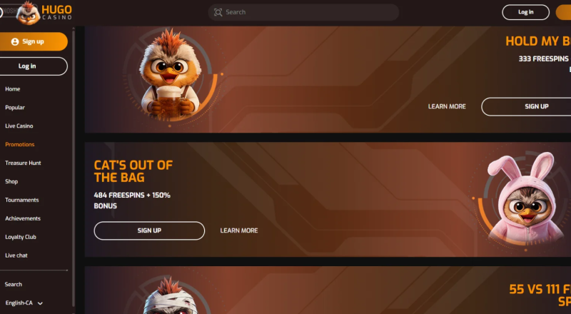 Hugo Casino Bonuses
