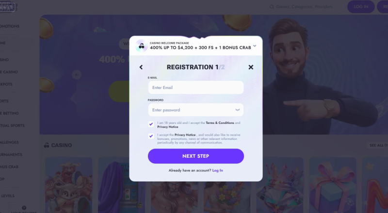 Vipsta Casino Sign Up